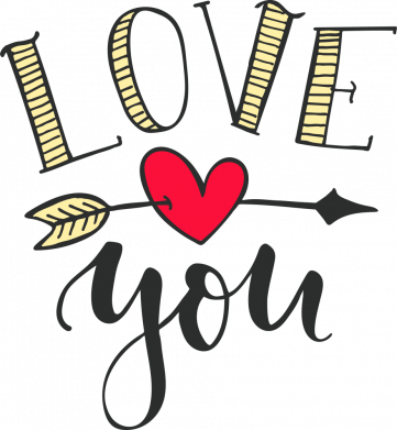 Принт Кружка 320ml I love you and heart, Фото № 2 - FATLINE