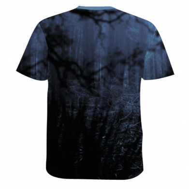 Мужская 3D футболка Two wolves in the forest 2