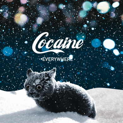 Флаг Кот в снегу - кокаин 2