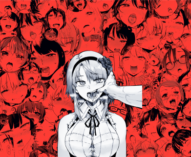 Принт Шеврон прямокутний Ахегао, Фото № 2 - FATLINE