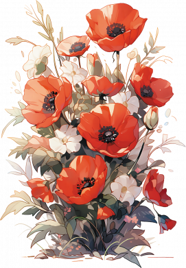 Штаны Букет маков 2