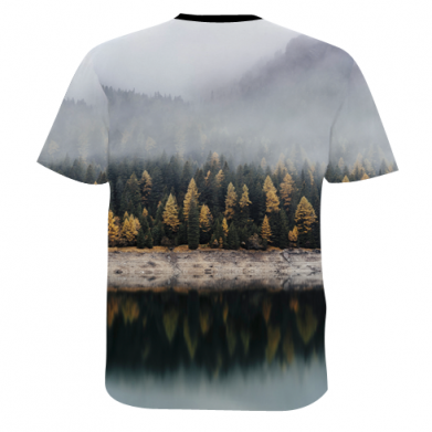 Мужская 3D футболка Forest by the lake 2