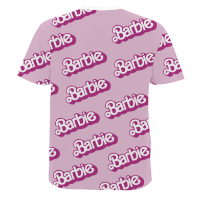Мужская 3D футболка Vintage Barbie logo pattern 2
