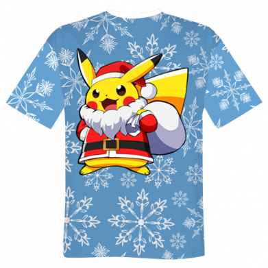 Принт Чоловіча 3D футболка Santa Claus Pikachu, Фото № 2 - FATLINE