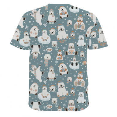 Принт Чоловіча 3D футболка Holiday Polar Bears, Фото № 2 - FATLINE