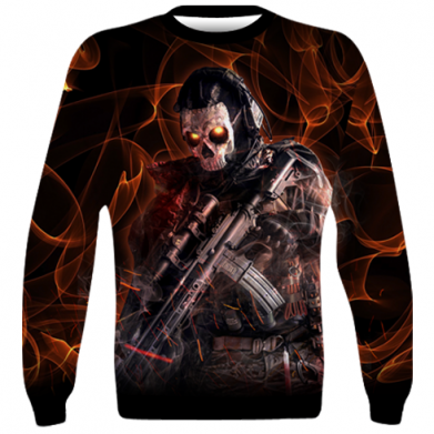 Принт 3D свитшот Ghost On Fire, Фото № 2 - FATLINE