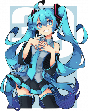 Шеврон круглый Hatsune Miku art 2