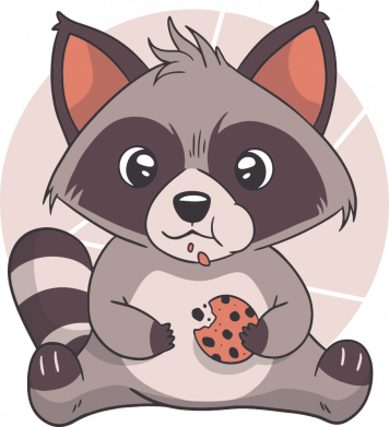 Принт Чохол для iPhone 5 Raccoon with cookies, Фото № 1 - FatLine