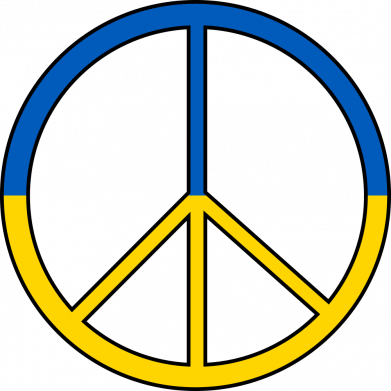 Знак миру у кольорі прапора України