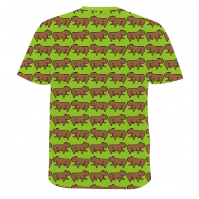 Мужская 3D футболка Капибара пиксельная 2