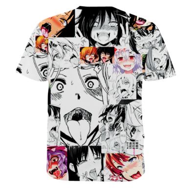 Чоловіча 3D футболка Ахегао 18+ 2