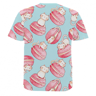 Мужская 3D футболка Котики в макарунах 2