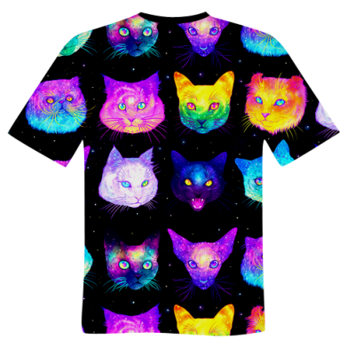 Принт Чоловіча 3D футболка Space Cats, Фото № 2 - FATLINE