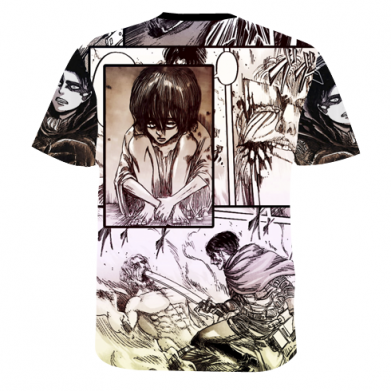 Мужская 3D футболка Attack on Titan Кapral Levi 2