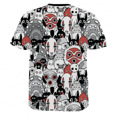 Чоловіча 3D футболка Hayao Miyazaki Characters 2