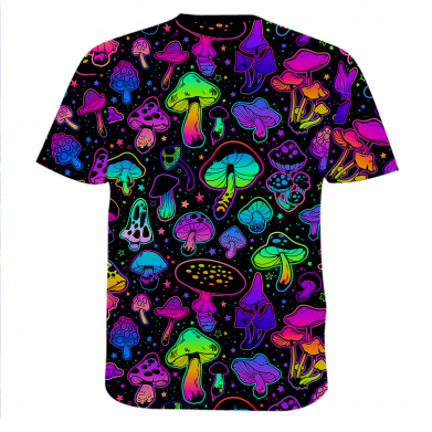 Мужская 3D футболка Rainbow mushrooms 2