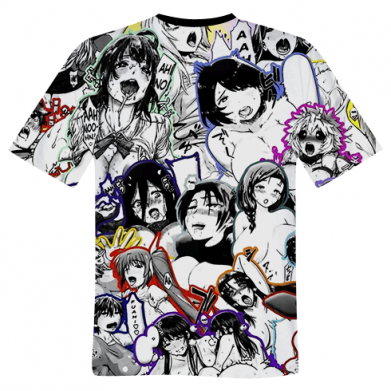 Принт Мужская 3D футболка Ahegao anime characters manga, Фото № 2 - FATLINE