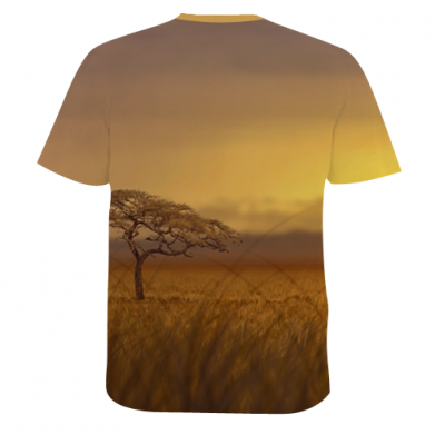Мужская 3D футболка Lion in the field 2