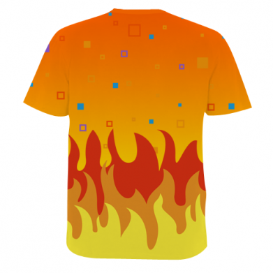 Мужская 3D футболка Roblox and fire background 2