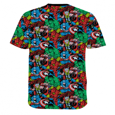 Мужская 3D футболка Сomics marvel and logo 2