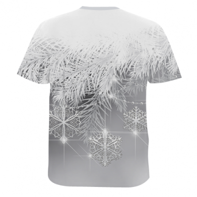 Мужская 3D футболка Красивые снежинки 2