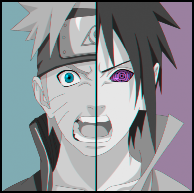 Кружка двоколірна 320ml Naruto and Sasuke boys 2