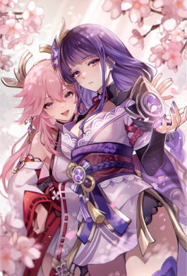 Чохол з розділу Genshin Impact Райден та Яе Міко для Xiaomi Pocophone F1 2