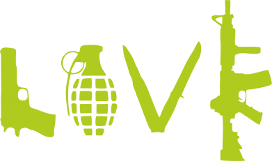 Мужская футболка  с V-образным вырезом Love (weapon) 2