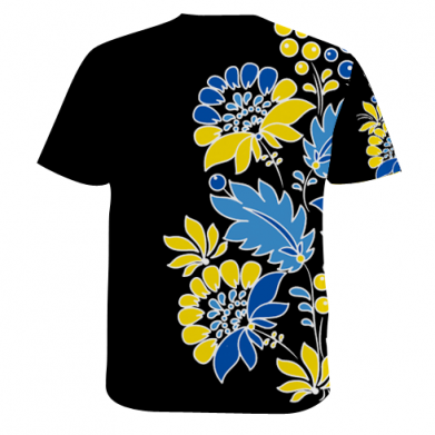 Чоловіча 3D футболка Українські квіти розпис 2