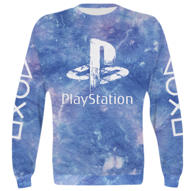 Принт 3D світшот Playstation on tai dai background, Фото № 2 - FATLINE