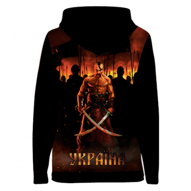 Жіноча 3D худі Вогняний герб України 2