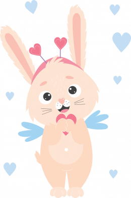 Шеврон щит Закоханий заєць валентинчик 2