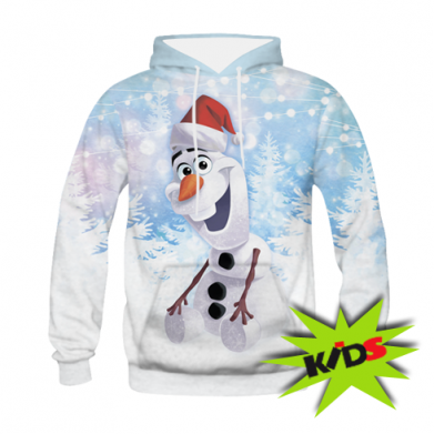 Принт Детская 3D худи Olaf in a New Year's hat, Фото № 2 - FATLINE