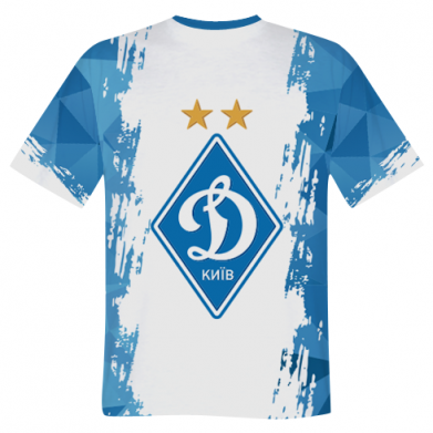 Принт Мужская 3D футболка Dynamo Kiev on the background of polygons, Фото № 2 - FATLINE