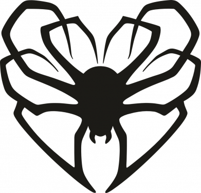 Шеврон круглий Павук серце 2