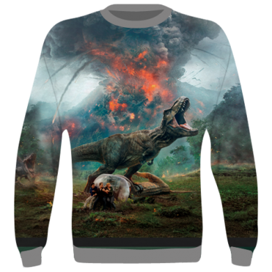Принт 3D свитшот jurassic world, Фото № 2 - FATLINE
