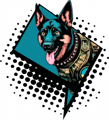 Шеврон прямокутний Український Марвел Службовий Собака 2