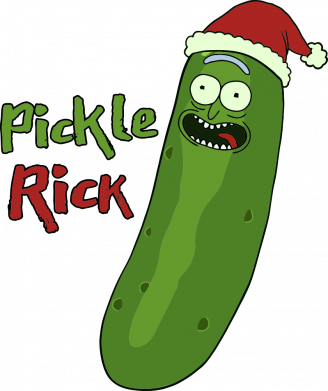 Детская футболка Cucumber Rick in a Christmas hat 2