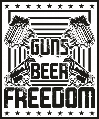 Кружка 320ml Guns Beer Freedom 2
