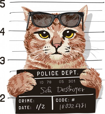 Кружка двоколірна 320ml Arrested cat 2