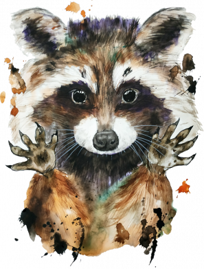 Женская футболка Raccoon watercolor 2