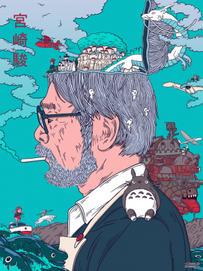 Принт Чохол для iPhone 5S Hayao Miyazaki with his characters, Фото № 1 - FatLine