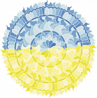 Дитяча футболка Блакитно-жовта патріотична мандала 2