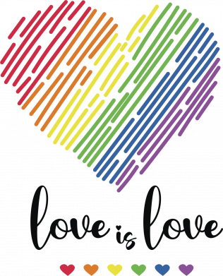 Шеврон щит love is love, Радужное сердце 2