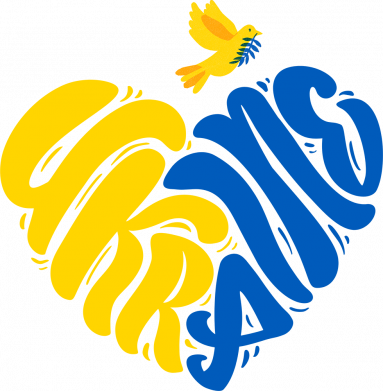 Ukrainian heart and dove of peace