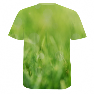 Мужская 3D футболка Bird and green field 2