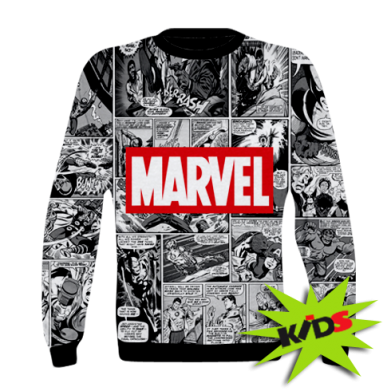 Принт Детский 3D свитшот Comics Marvel, Фото № 2 - FATLINE