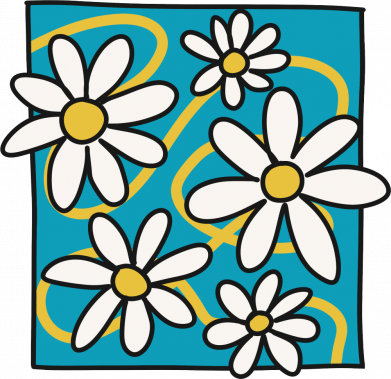 Шеврон загострений щит Ромашки на блакитному 2