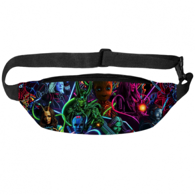 3D сумка-бананка Marvel neon art pattern 2