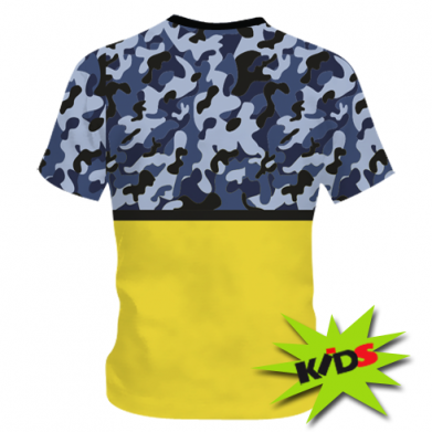 Детская 3D футболка John Deer camouflage blue 2
